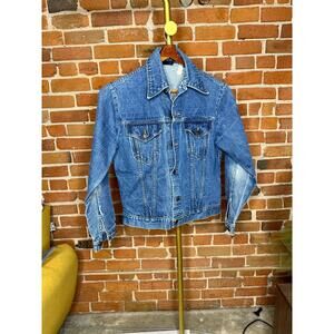Sears Roebuck Western Mens Trucker Jean Washed Denim Jacket